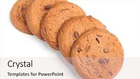  Presentation with soft oatmeal cookies - Slides consisting of oatmeal cookies with chocolate isolated background and a lemonade colored foreground