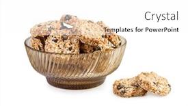  Presentation with seeds - PPT theme consisting of oatmeal-cookies-with-sesame-seeds background and a white colored foreground