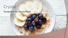  Presentation with food banana - Amazing presentation design having oatmeal-porridge-with-almond-milk backdrop and a sky blue colored foreground