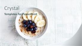  Presentation with almond milk - Presentation theme consisting of oatmeal-porridge-with-almond-milk background and a sky blue colored foreground