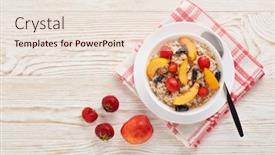  Presentation with white healthy food - Slide set with white bowl on light background and a lemonade colored foreground