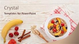  Presentation with white healthy food - Slide set having white bowl on light background and a lemonade colored foreground