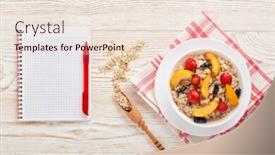  Presentation with white healthy food - Audience pleasing presentation design consisting of bowl blank notebook on light backdrop and a lemonade colored foreground