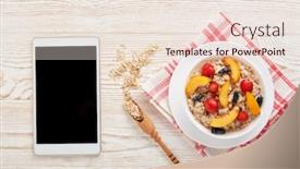  Presentation with white healthy food - Presentation consisting of blank computer tablet on light background and a lemonade colored foreground