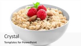  Presentation with berries - Presentation design with oatmeal with berries in bowl background and a light gray colored foreground