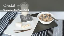  Presentation with blueberries - PPT theme featuring oatmeal-with-blueberries-and-vanilla background and a dark gray colored foreground