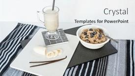  Presentation with blueberries - Theme enhanced with oatmeal-with-blueberries-and-vanilla background and a white colored foreground