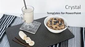  Presentation with blueberries - Slides featuring oatmeal-with-blueberries-and-vanilla background and a white colored foreground