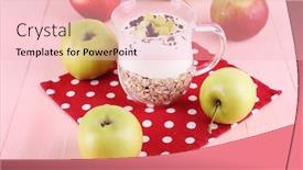  Presentation with yogurt - PPT layouts consisting of oatmeal-with-yogurt-in-pitcher background and a lemonade colored foreground