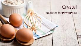  Presentation with oat - Colorful presentation theme enhanced with oats - fresh chicken eggs oat flakes backdrop and a sky blue colored foreground