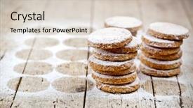  Presentation with oat - Beautiful PPT layouts featuring oats - fresh oat cookies stacks backdrop and a lemonade colored foreground