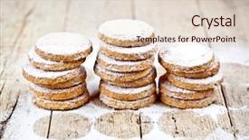  Presentation with oat - Audience pleasing presentation theme consisting of oats - fresh oat cookies stacks backdrop and a lemonade colored foreground
