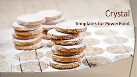  Presentation with oat - PPT theme having oats - fresh oat cookies with sugar background and a lemonade colored foreground