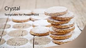  Presentation with oat - PPT theme with oats - fresh oat cookies with sugar background and a soft green colored foreground