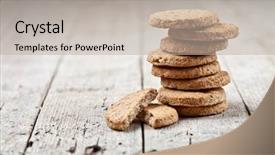  Presentation with oat - Cool new PPT theme with oats - stack of fresh baked oat backdrop and a mint green colored foreground