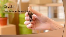  Presentation with abstract stack of carton - PPT layouts with tuna fish fillet steak in background and a dark gray colored foreground