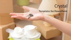  Presentation with keys - Beautiful slides featuring ob stack of cartons background backdrop and a coral colored foreground