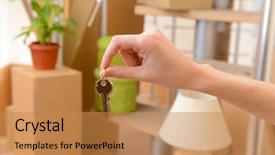  Presentation with abstract stack of carton - Presentation theme consisting of ob stack of cartons background background and a  colored foreground