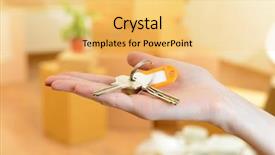  Presentation with keys - Presentation consisting of ob stack of cartons background background and a yellow colored foreground