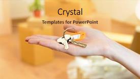  Presentation with stack - Colorful presentation theme enhanced with ob stack of cartons background backdrop and a  colored foreground