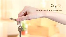  Presentation with keys - PPT theme having ob stack of cartons background background and a  colored foreground