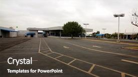  Presentation with dealership - Presentation design having obama - empty car dealership state background and a dark gray colored foreground