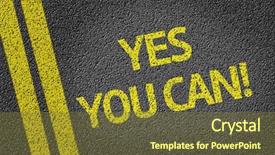  Presentation with yes - Slide deck with yes you can written on the road background and a tawny brown colored foreground