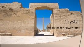  Presentation with karnak - Presentation theme with obelisk of queen hapshetsut background and a  colored foreground
