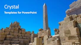  Presentation with karnak - Colorful slide set enhanced with obelisk of queen hapshetsut backdrop and a cobalt blue colored foreground