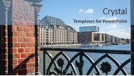  Presentation with sky sun - Colorful theme enhanced with oberbaum bridge berlin germany blue backdrop and a light blue colored foreground