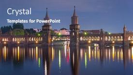 Presentation with bridge - Presentation featuring oberbaum-bridge-over-the-spree background and a ocean colored foreground