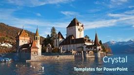  Presentation with lake - Beautiful presentation theme featuring set of spanners over white background backdrop and a white colored foreground