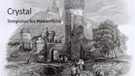  Presentation with old - Slide set with oberwesel old view germany background and a light gray colored foreground