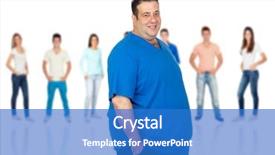  Presentation with fat - Audience pleasing PPT layouts consisting of obese morbidity - smiling fat woman with unfocused backdrop and a teal colored foreground