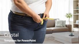  Presentation with obese - Presentation theme having obese-woman-wearing-jeans and a tawny brown colored foreground