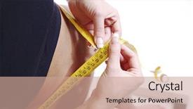  Presentation with tape recorder masters - Presentation consisting of obesidad - perfect woman hold scales tape background and a coral colored foreground