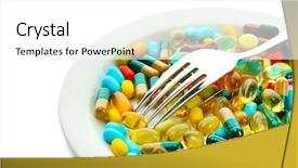  Presentation with obesity - Colorful PPT theme enhanced with obesity drugs - colorful capsules and pills backdrop and a white colored foreground