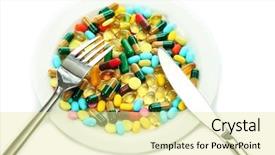  Presentation with obesity - Cool new theme with obesity drugs - colorful capsules and pills backdrop and a  colored foreground