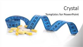  Presentation with diet - Audience pleasing PPT theme consisting of obesity drugs - diet concept measuring tape backdrop and a  colored foreground