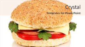  Presentation with cute sandwich - PPT layouts having obesity fast food - appetizing sandwich isolated on white background and a yellow colored foreground