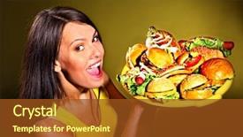  Presentation with hamburger - Audience pleasing slide set consisting of fireworks light up the sky  backdrop and a black colored foreground