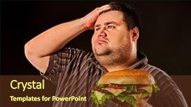  Presentation with fast food - Colorful PPT theme enhanced with obesity he is torment backdrop and a tawny brown colored foreground