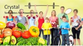  Presentation with obesity food - Cool new theme with obesity kids - group of fitness people backdrop and a blonde colored foreground