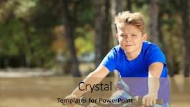  Presentation with bicycle - Colorful presentation theme enhanced with obesity kids - overweight boy riding bicycle backdrop and a coral colored foreground