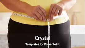  Presentation with obesity - Presentation design having obesity measurement - close up of overweight woman background and a wine colored foreground