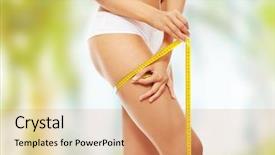  Presentation with young sing woman singing young - Colorful theme enhanced with obesity measurement - closeup photo of a caucasian backdrop and a coral colored foreground