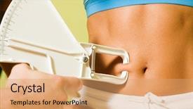  Presentation with body fat - Colorful PPT theme enhanced with obesity measurement - fitness craze trainer or coach backdrop and a coral colored foreground