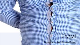  Presentation with obesity - Amazing slide set having obesity surgery - adult man in small shirt backdrop and a light blue colored foreground