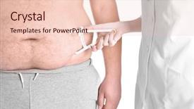  Presentation with word how to lose weight - PPT theme enhanced with obesity surgery - female doctor measuring fat background and a lemonade colored foreground