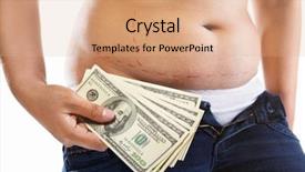  Presentation with stomach - Slide set featuring obesity surgery - overweight female stomach being marked background and a  colored foreground